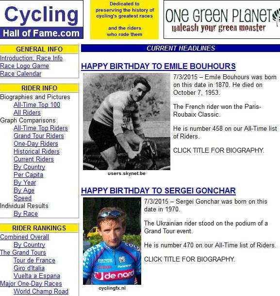 Cycling Hall Of Fame