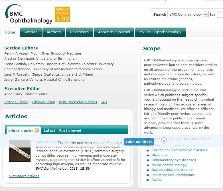 Bmc Ophthalmology