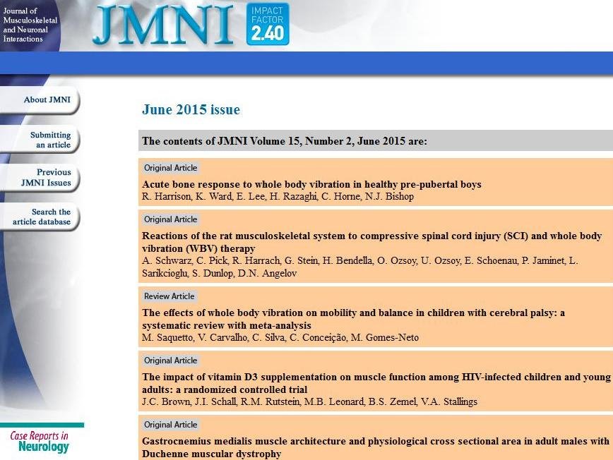 Journal Of Musculoskeletal And Neuronal Interactions
