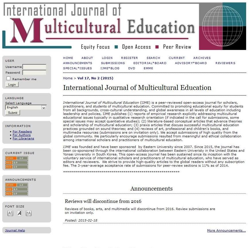 International Journal Of Multicultural Education