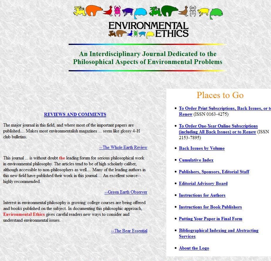 Environmental Ethics Journal