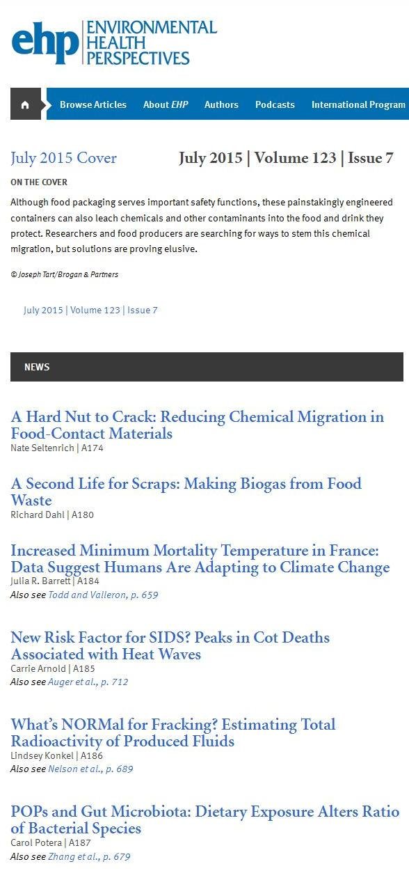 Environmental Health Perspectives Journals