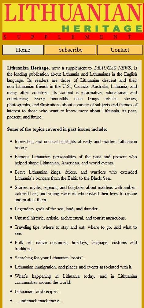 Lithuanian Heritage Magazine