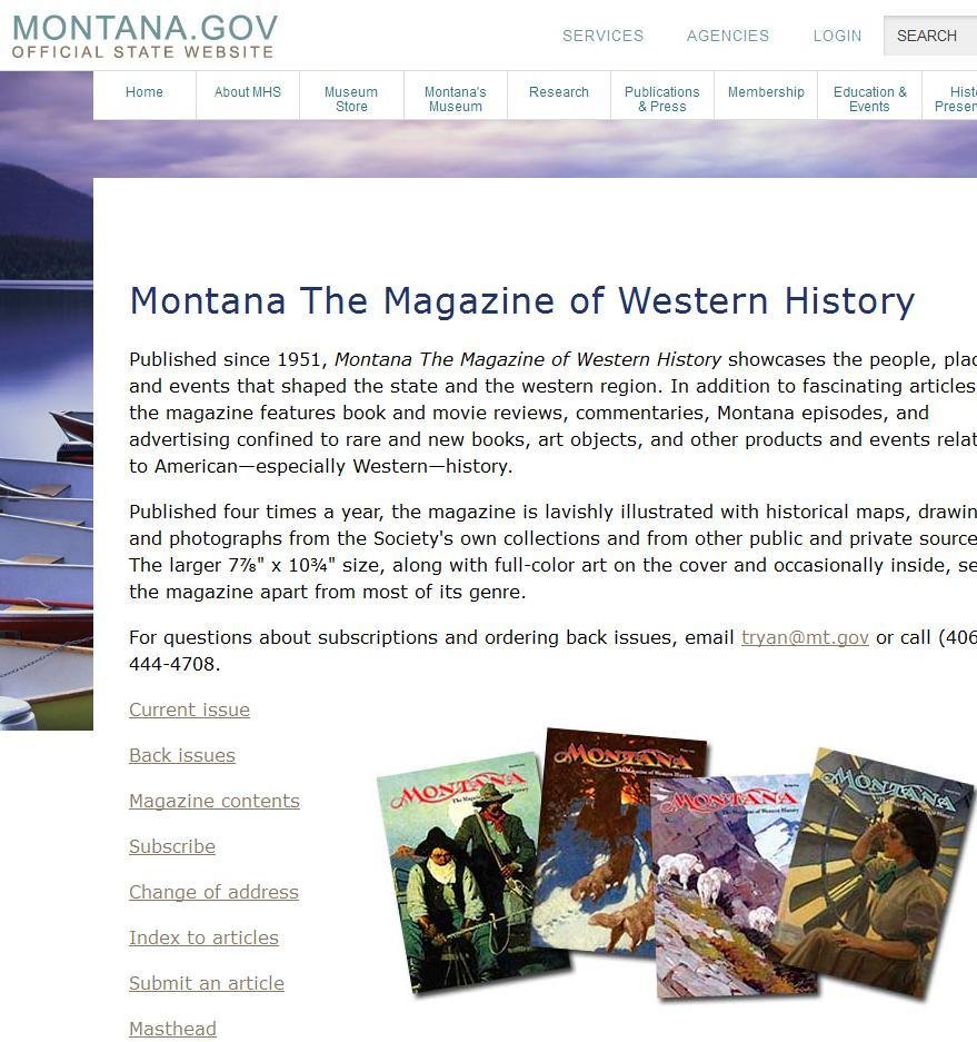 Montana The Magazine Of Western History