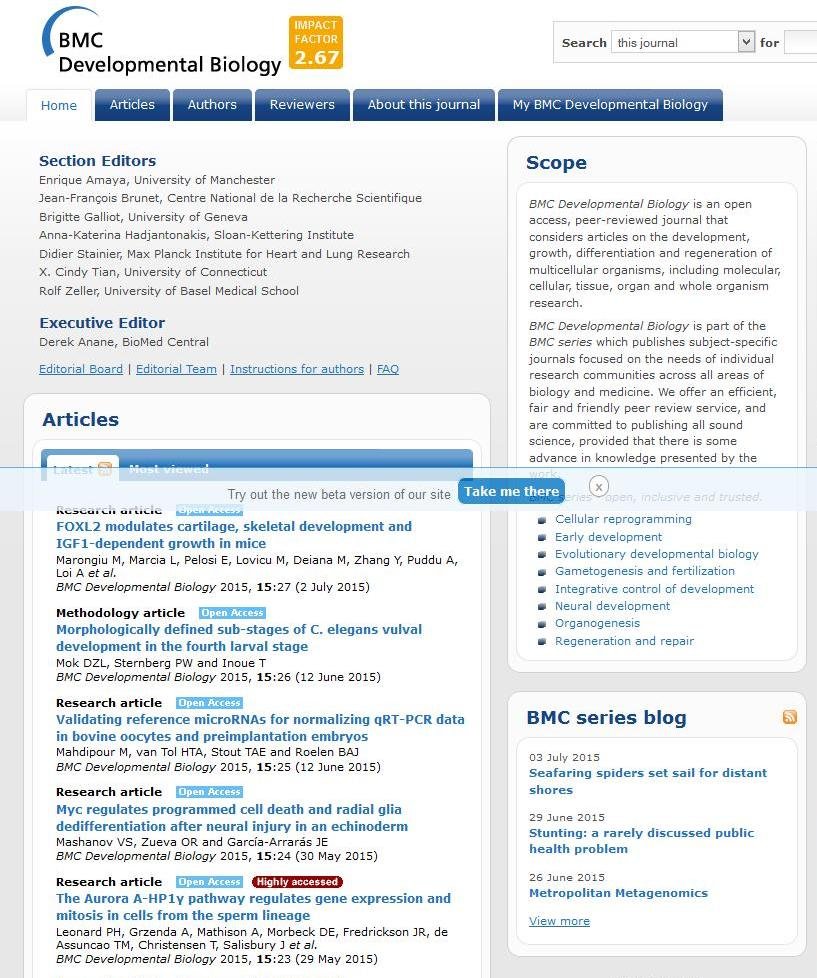 Bmc Developmental Biology