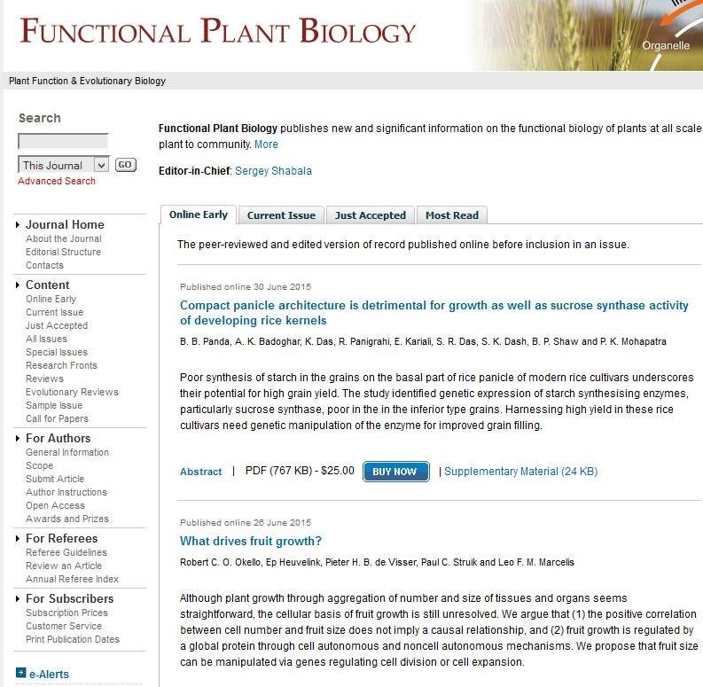 Functional Plant Biology live magazine Functional Plant Biology
