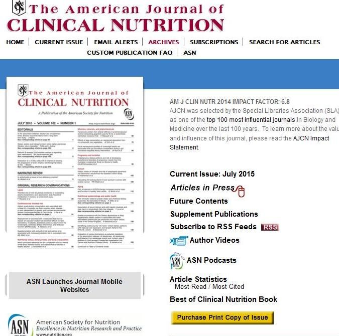 American Journal Of Clinical Nutrition