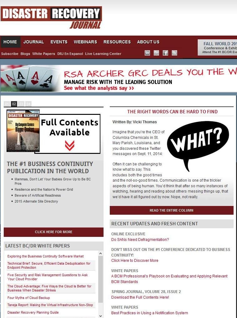 Disaster Recovery Journal