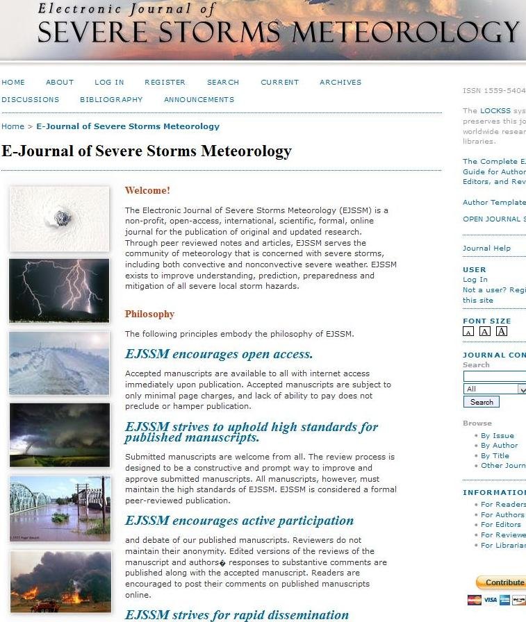 Electronic Journal Of Severe Storms Meteorology