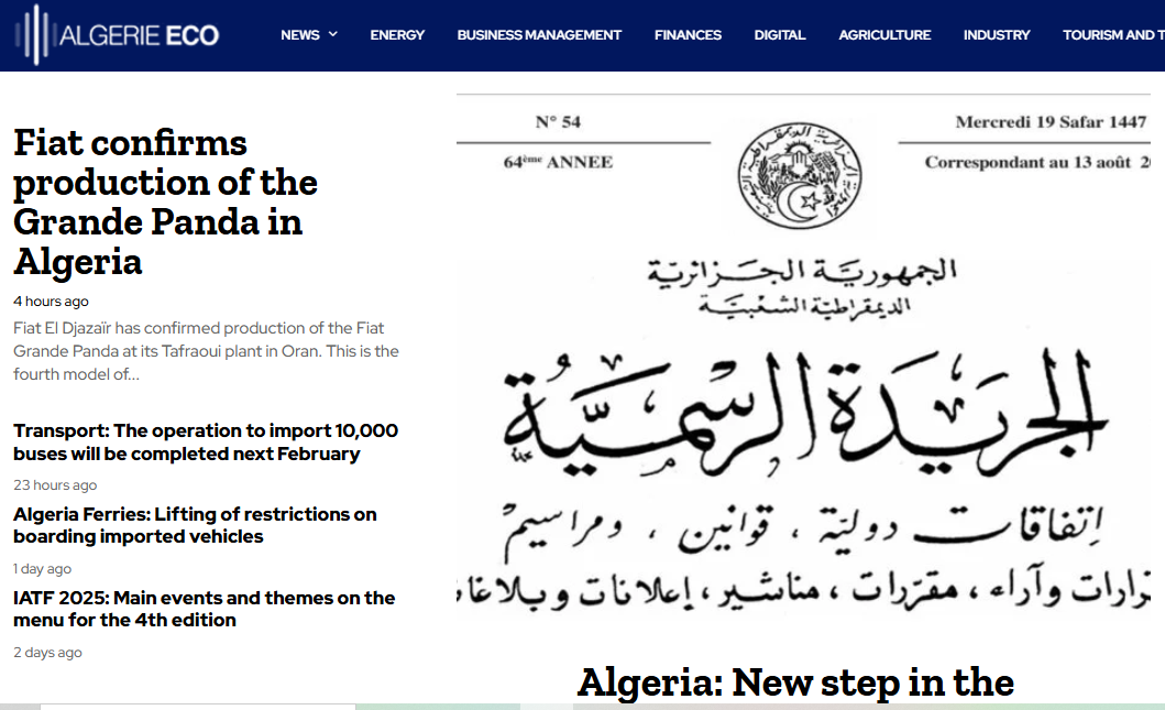 Algerie Eco news live