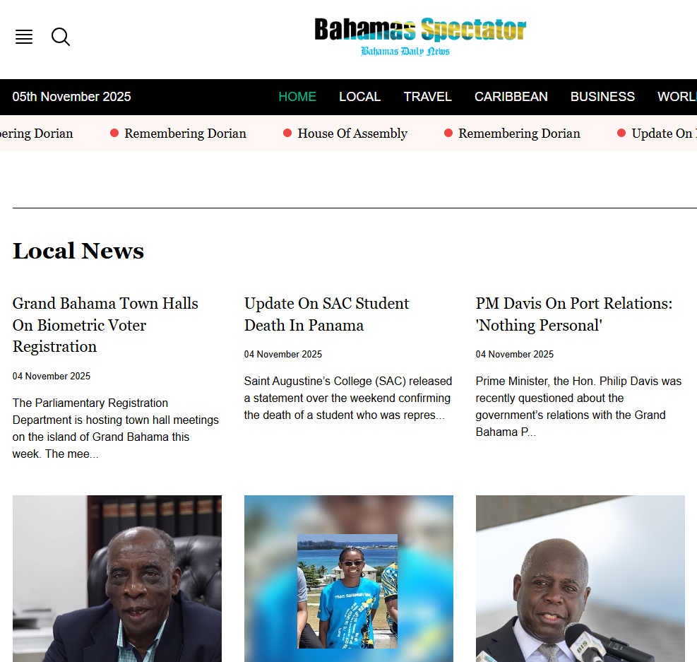 Bahamas Spectator news live