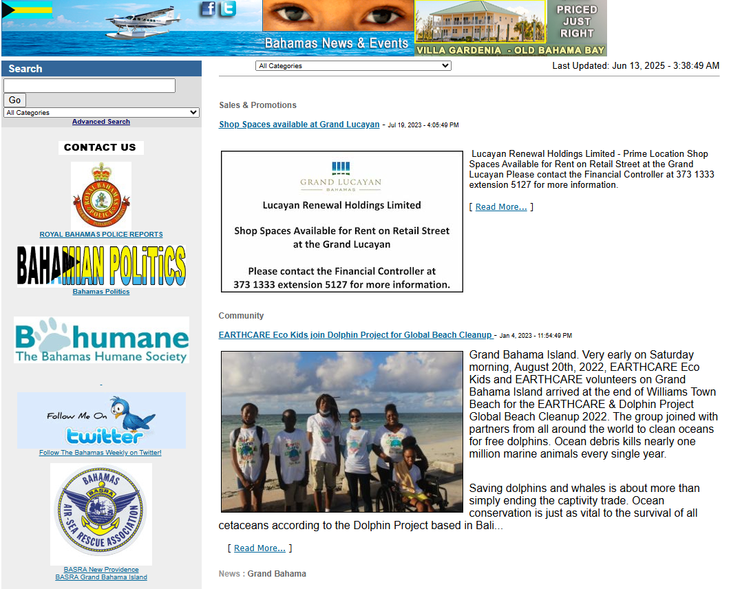 The Bahamas Weekly news live