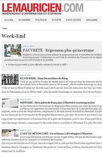 Le Mauricien Week End Online Newspaper In French