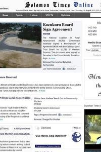 Solomon Times news live