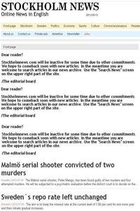 Stockholm News English news live