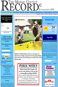 Modoc County Record Alturas news live