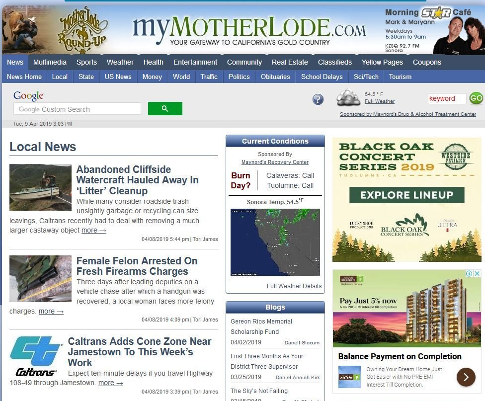 my Mother Lode news live