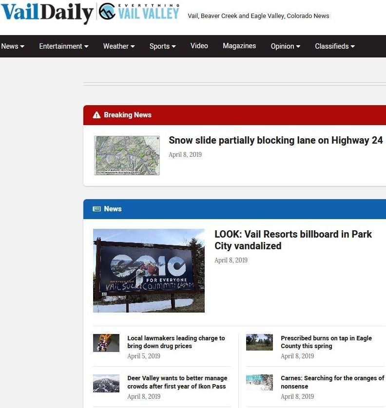 Vail Trail news live