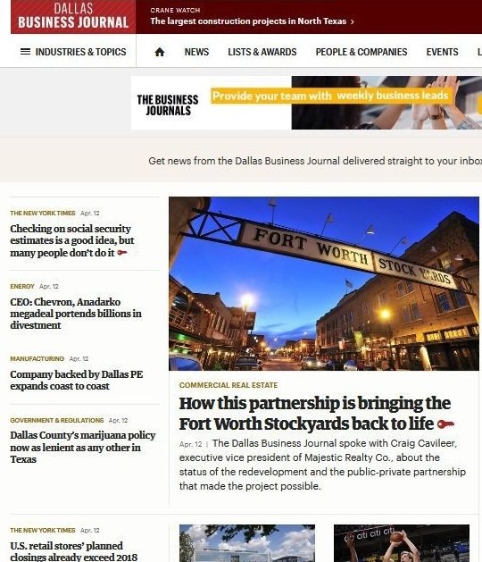 Dallas Business Journal news live