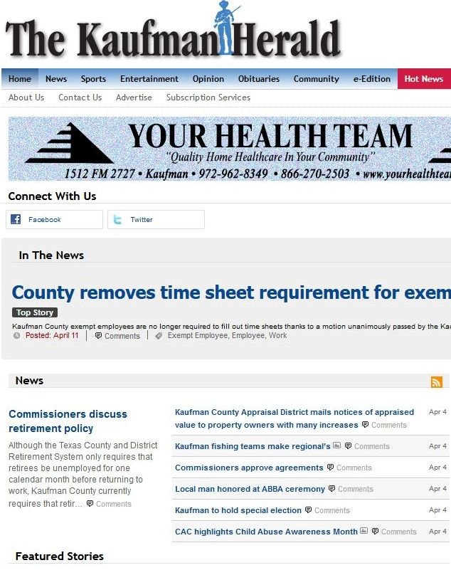 Kaufman Herald news live