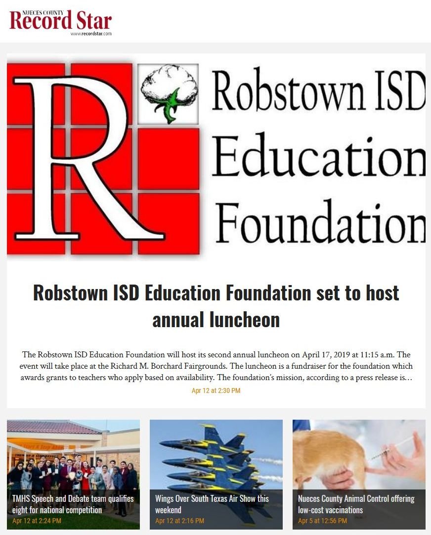 Nueces County Record Star news live