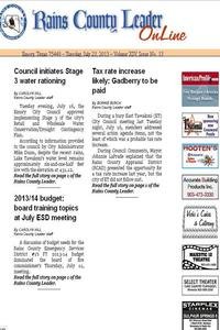 Rains County Leader news live