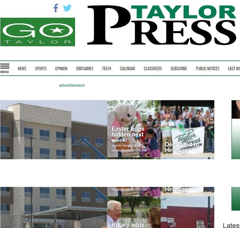 Taylor Daily Press news live