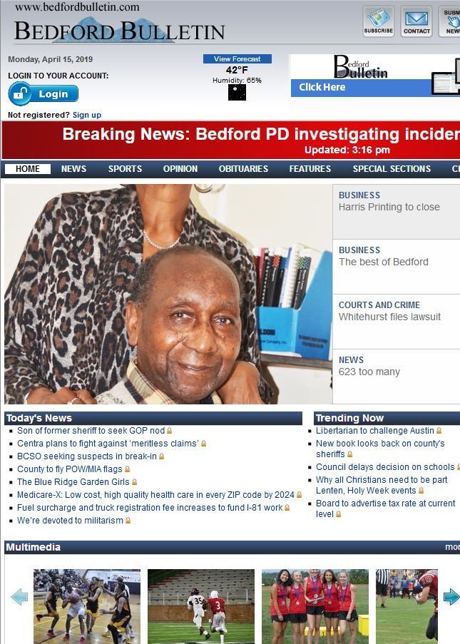 Bedford Bulletin news live