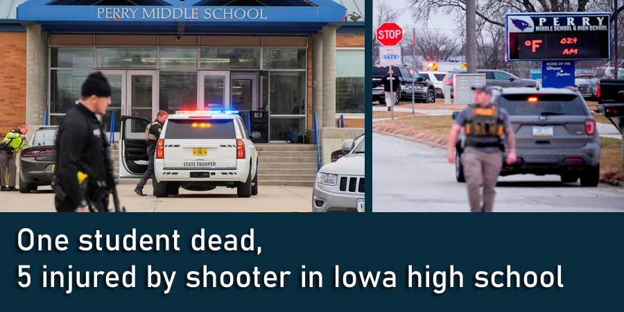 1 killed, 5 injured in shooting at Iowa high school
